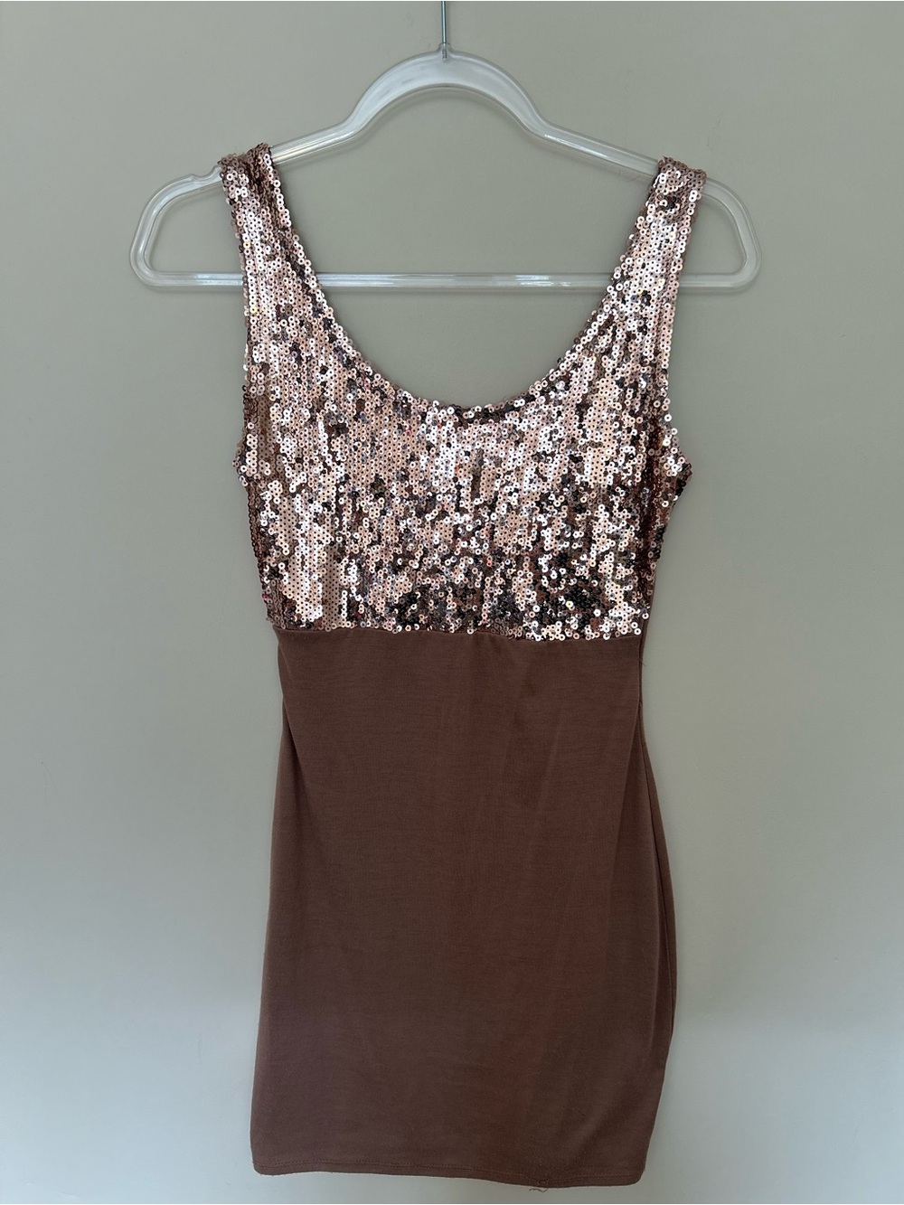 Forever 21 Rose Gold Sequin Bodice Mini Dress